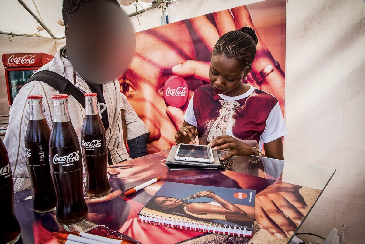 Animation commerciale sur un stand